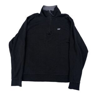 Rare Vineyard Vines Sweater Half Zip Black Small